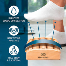 Load image into Gallery viewer, TheraFlow Large Dual Foot Massager Roller. 2020 Updated Version. Relaxation, Foot Pain, Plantar Fasciitis & Stress Relief. Includes Full Laminated Chart & Instructions. New Rubber Grips. Gift Package