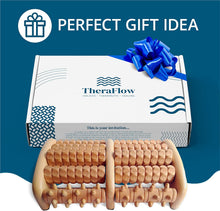 Load image into Gallery viewer, TheraFlow Large Dual Foot Massager Roller - Plantar Fasciitis, Heel, Arch Pain Relief -Enhanced Model 2019- Laminated Foot Chart & Detailed Instructions Included - Stress Relief, Relaxation Gift