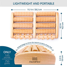Load image into Gallery viewer, TheraFlow Large Dual Foot Massager Roller. 2020 Updated Version. Relaxation, Foot Pain, Plantar Fasciitis & Stress Relief. Includes Full Laminated Chart & Instructions. New Rubber Grips. Gift Package