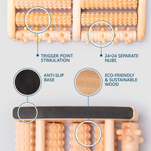 Load image into Gallery viewer, TheraFlow Large Dual Foot Massager Roller. 2020 Updated Version. Relaxation, Foot Pain, Plantar Fasciitis & Stress Relief. Includes Full Laminated Chart & Instructions. New Rubber Grips. Gift Package