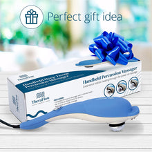 Load image into Gallery viewer, TheraFlow Handheld Deep Tissue Percussion Massager. Muscles, Back, Body, Neck, Foot, Shoulder, Scalp, Head. Trigger Point Pain Relief, Relaxation. Attachments for Acupoint, Shiatsu, Kneading. Gift