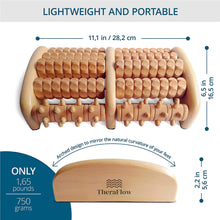 Load image into Gallery viewer, TheraFlow Large Dual Foot Massager Roller - Plantar Fasciitis, Heel, Arch Pain Relief -Enhanced Model 2019- Laminated Foot Chart &amp; Detailed Instructions Included - Stress Relief, Relaxation Gift
